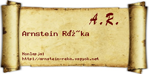 Arnstein Réka névjegykártya